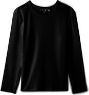 Peek a boo Pointelle Long Sleeve Stretch Rib Knit Top