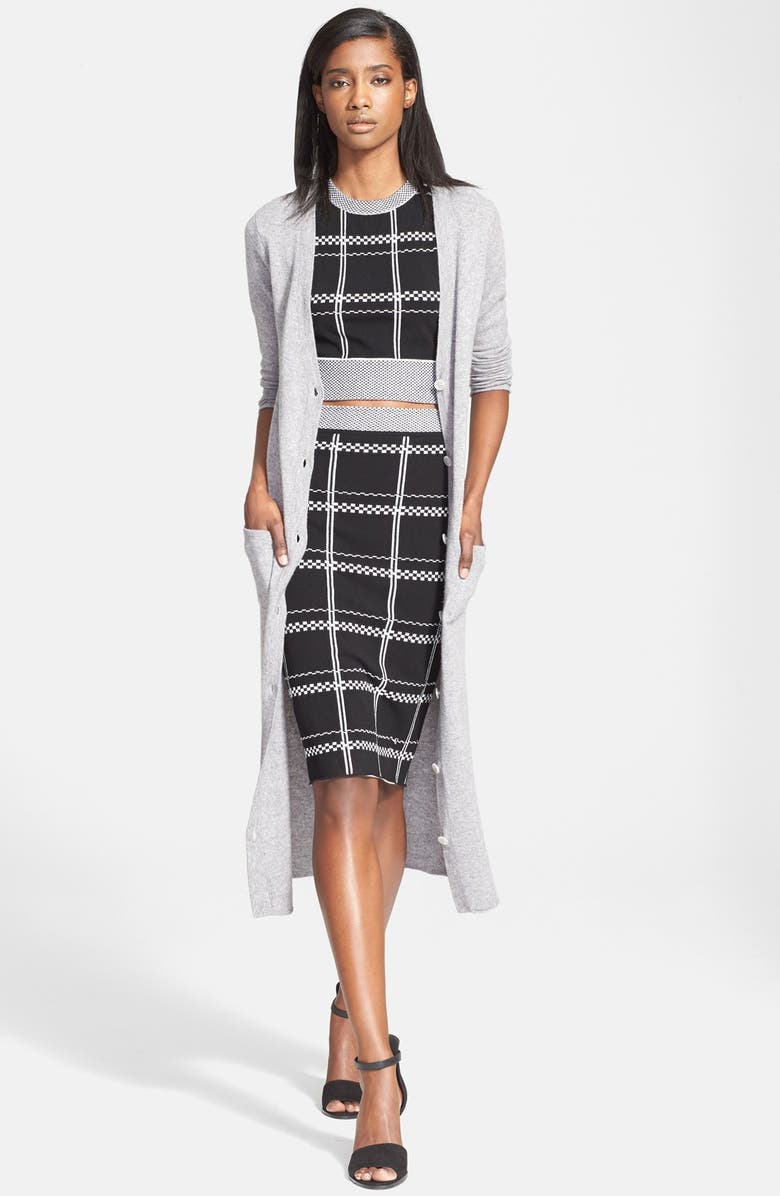 A.L.C. 'Ruley' Embroidered Checks Pencil Skirt, Alternate, color,