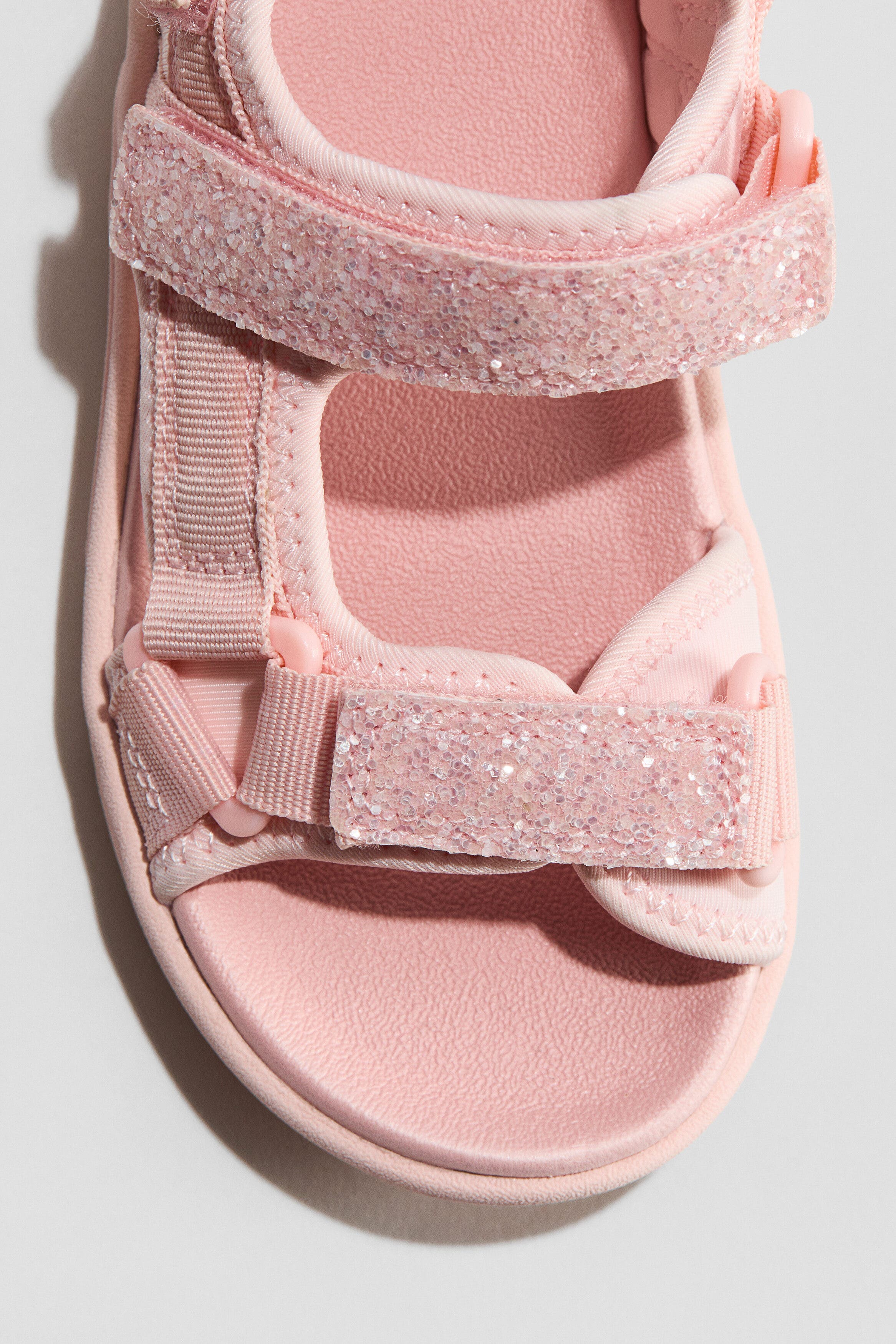 H&M Scuba sandals, Alternate, color, Light Pink/Glittery