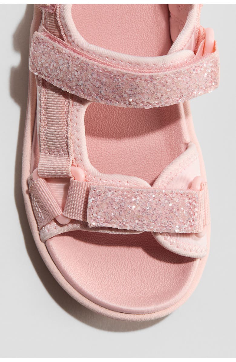 H&M Scuba sandals, Alternate, color, Light Pink/Glittery