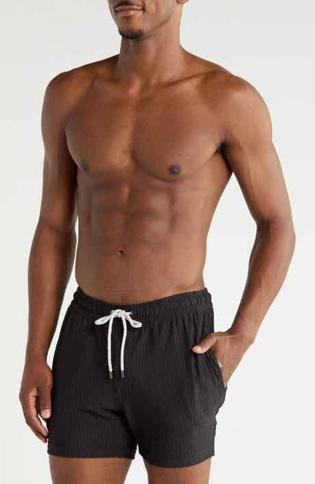 Seersucker Knit Shortie Swim Trunks