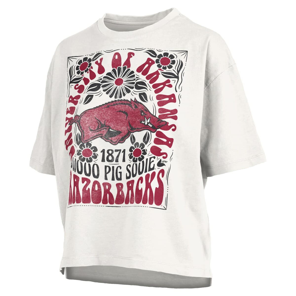 Women's Pressbox White Arkansas Razorbacks Harmony Oversized T-Shirt - image 2