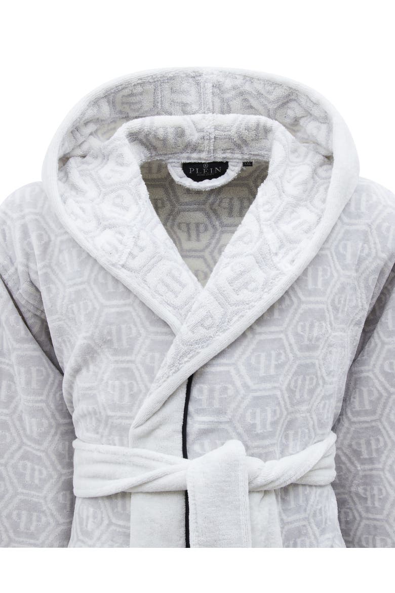 Hooded Bathrobe Pp Unisex, Alternate, color, white