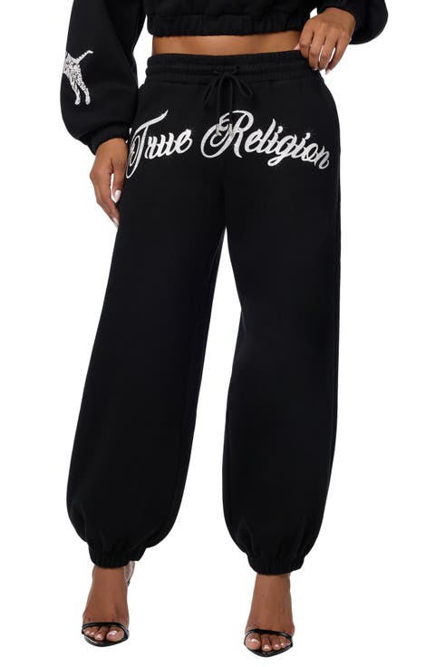 Crystal Logo Mid Rise Boyfriend Joggers