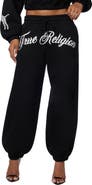 True Religion Crystal Logo Mid Rise Boyfriend Joggers
