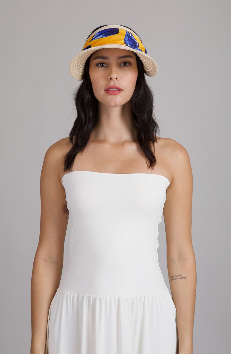 Eugenia Kim Ricky Packable Straw Visor, Alternate, color, Natural