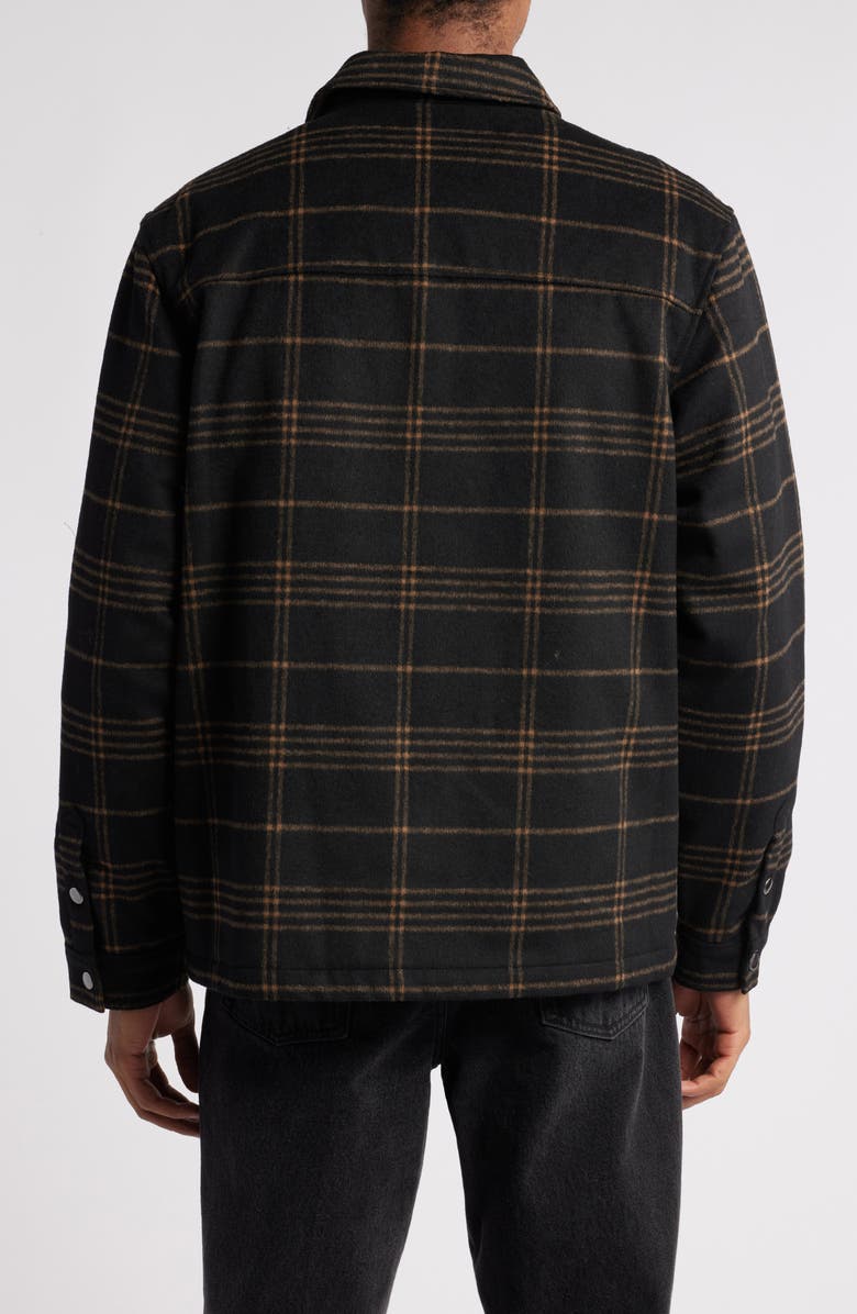 Open Edit Plaid Flannel Zip-Up Shirt Jacket, Alternate, color, 