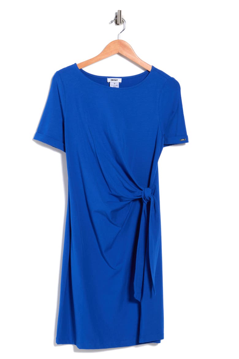Faux Wrap Dress, Alternate, color, ATLANTIC BLUE
