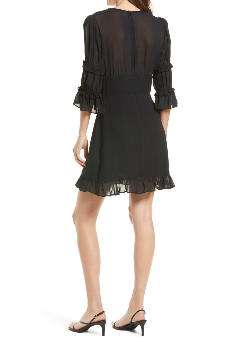 Laurelei Plunge Minidress, Alternate, color, BLACK