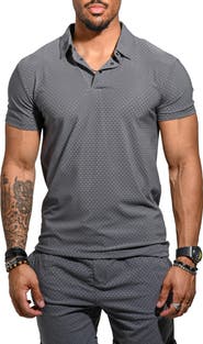Maceoo Geo Pattern Stretch Nylon Polo