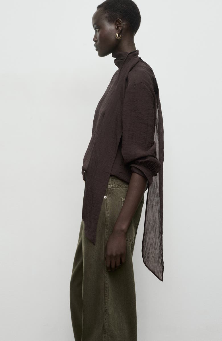 MANGO Low Rise Barrel Leg Jeans, Alternate, color, Khaki Green