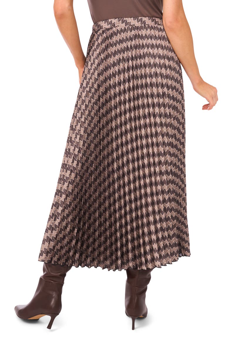 Zig Zag Pleated Skirt, Alternate, color, COVERT GRN