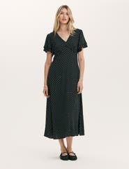 Finery London Saskia Polka Dot Midi Tea Dress