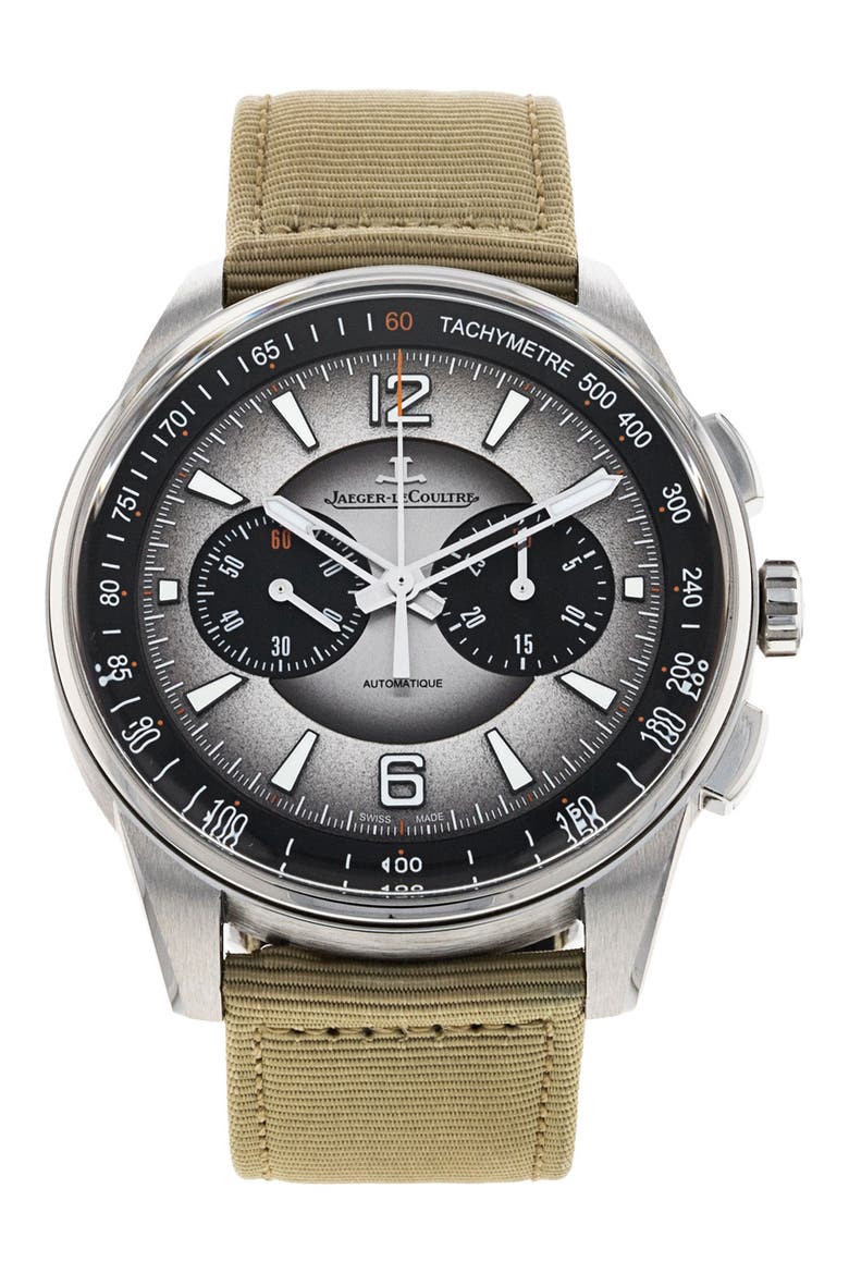 Jaeger-LeCoultre Preowned 2023 Polaris Fabric Strap Chronograph Watch, 42mm, Main, color, GREY
