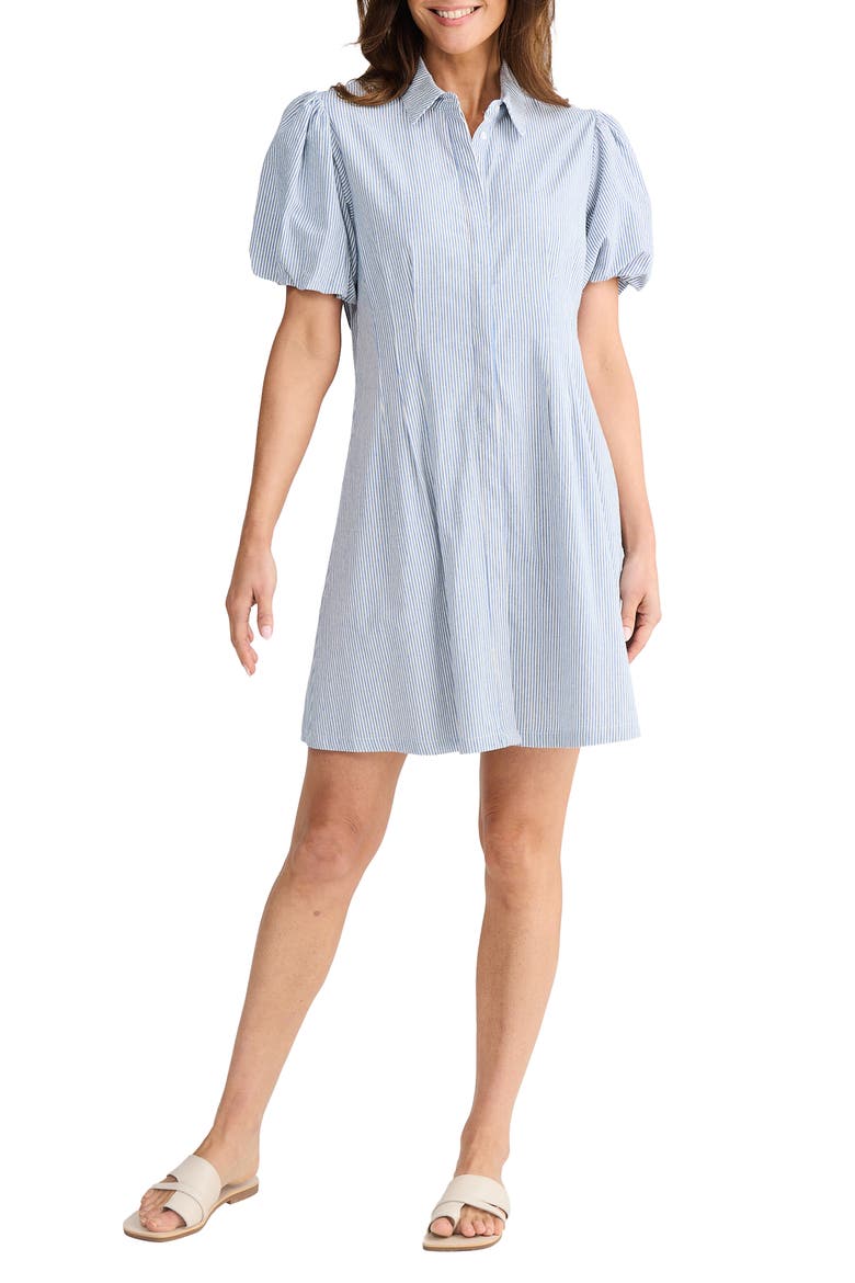 Maria Stripe Shirtdress, Main, color, BLUE PINSTRIPE