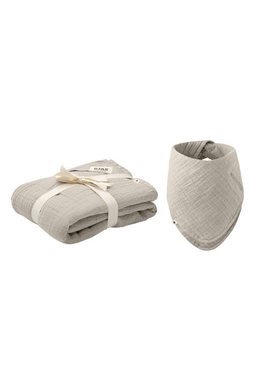 BIBS Organic Cotton Muslin Swaddle Blanket & Bib Set in Sand 