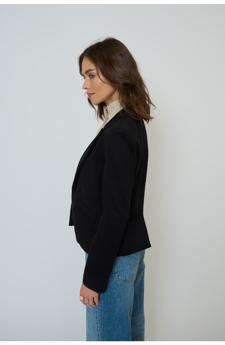 Central Park West Women's Halsey Ponte Dickey Jacket, Alternate, color, Black