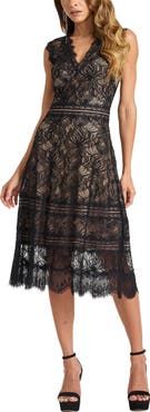 Tadashi Shoji Lace V-Neck A-Line Dress
