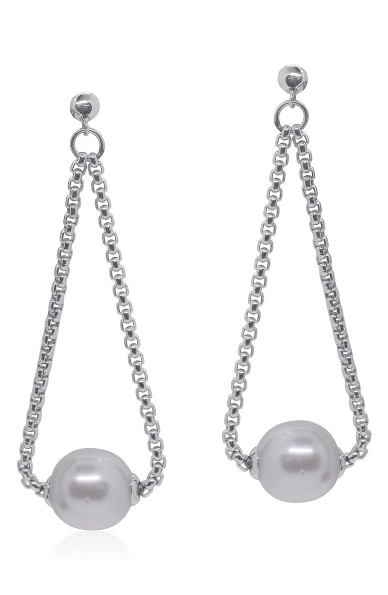 ALOR<sup>®</sup> Freshwater Pearl Chain Drop Earrings, Main, color, 