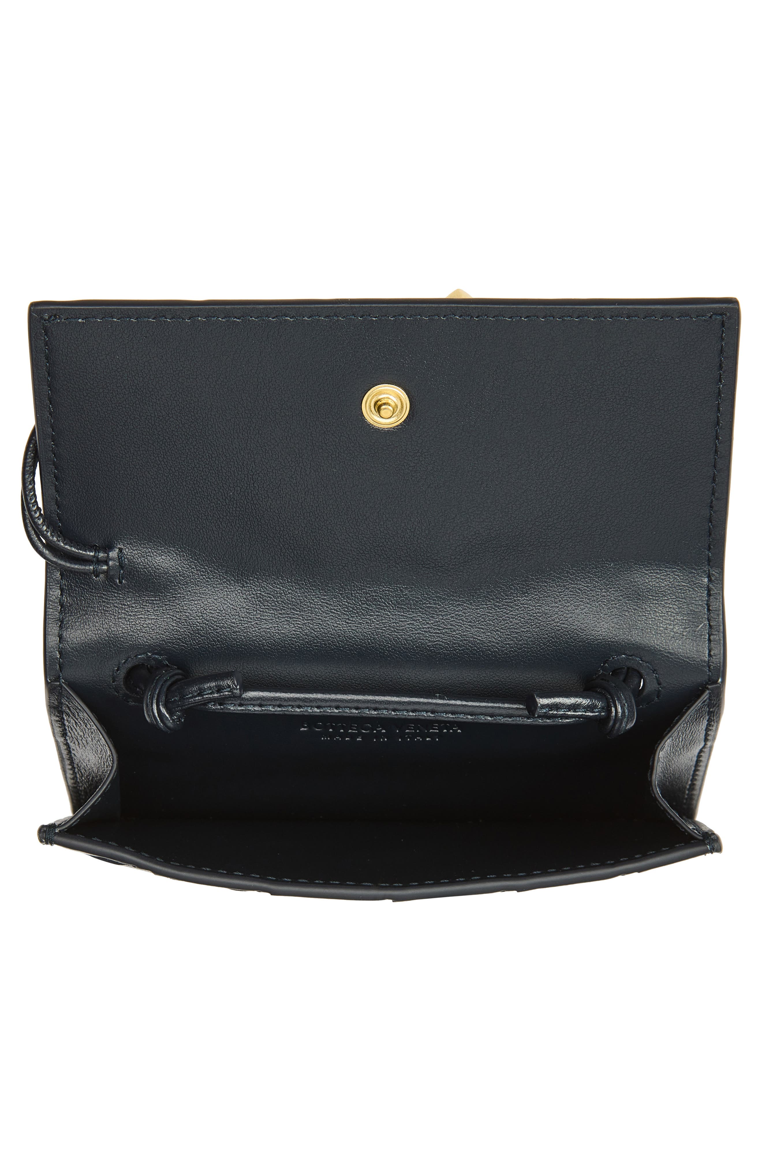 Andiamo Intrecciato Leather Badge Holder, Alternate, color, 4338 MIDNIGHT-MUSE BRASS