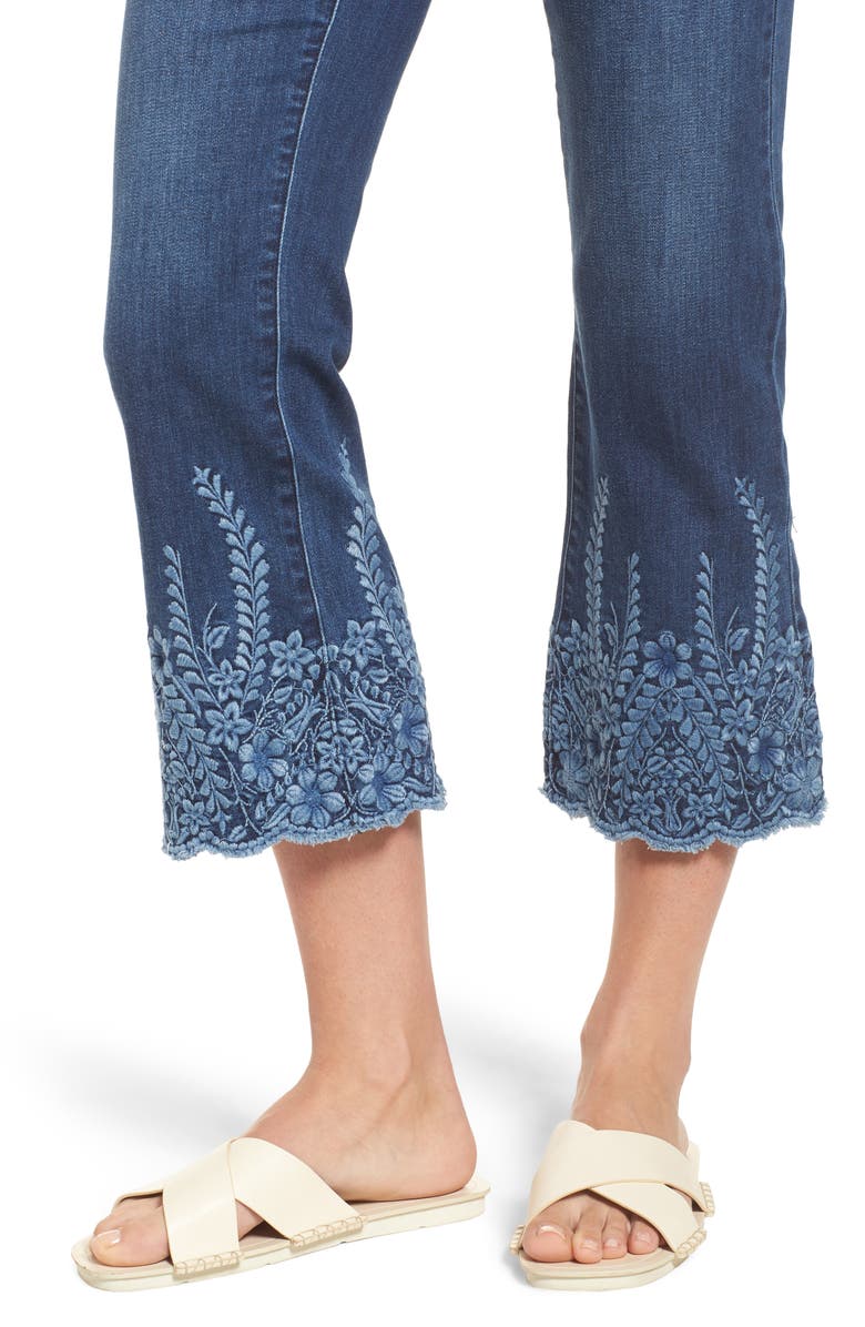 Liverpool LVPL by Liverpool Coco Embroidered Hem Crop Jeans, Alternate, color, 