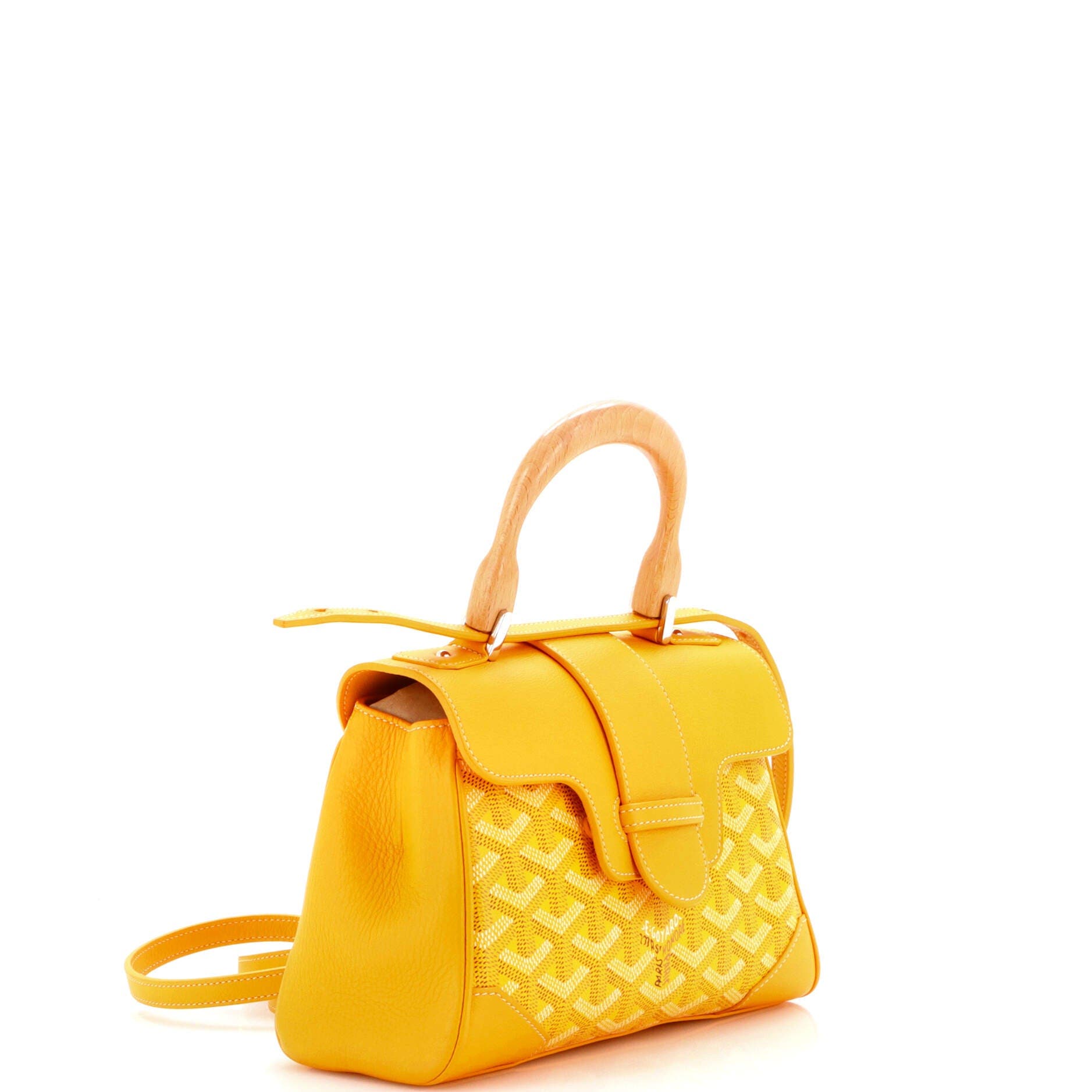 Pre-Owned Goyard Saigon Top Handle Bag Coated Canvas with Leather Mini, Alternate, color, Orange