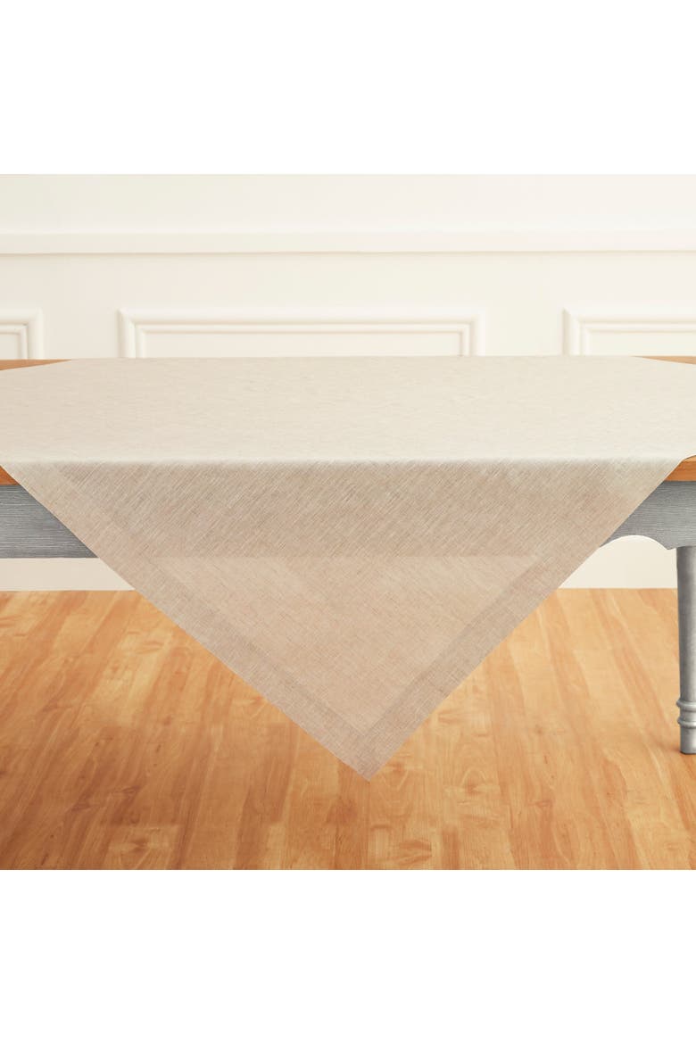 Linen Table Throw 52 x 52 Inch - Athena, Alternate, color, Light Natural