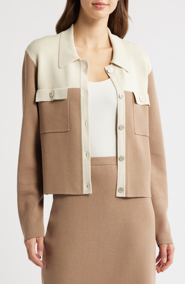 Tahari ASL Colorblock Knit Jacket, Alternate, color, 