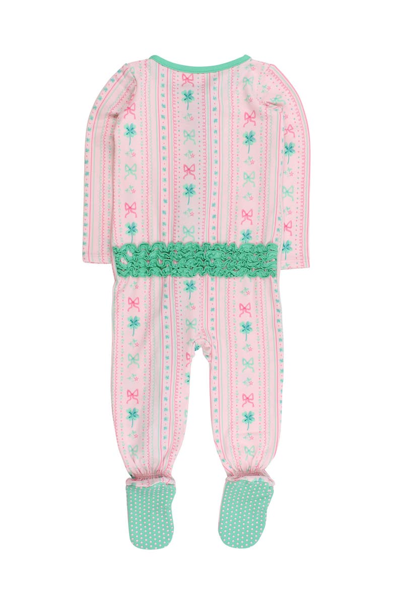 RuffleButts Baby Girls Modal Blend Ruffle One Piece Footie Pajamas, Alternate, color, Clover Bows
Wishes