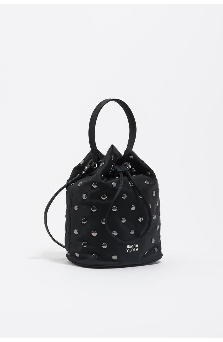Bimba y Lola Nylon Mini bucket bag, Main, color, Black