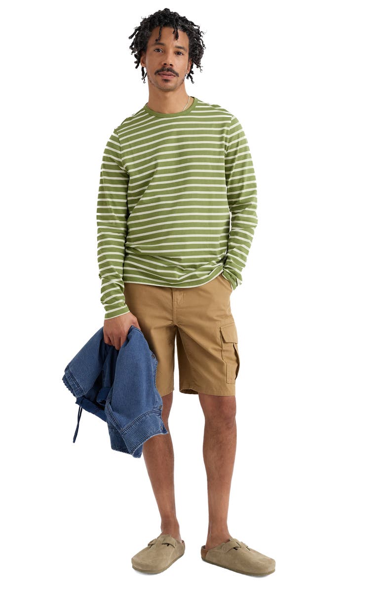 Seasalt Cornwall Sailor Stripe Long Sleeve Organic Cotton T-Shirt, Alternate, color, Breton Grasshopper