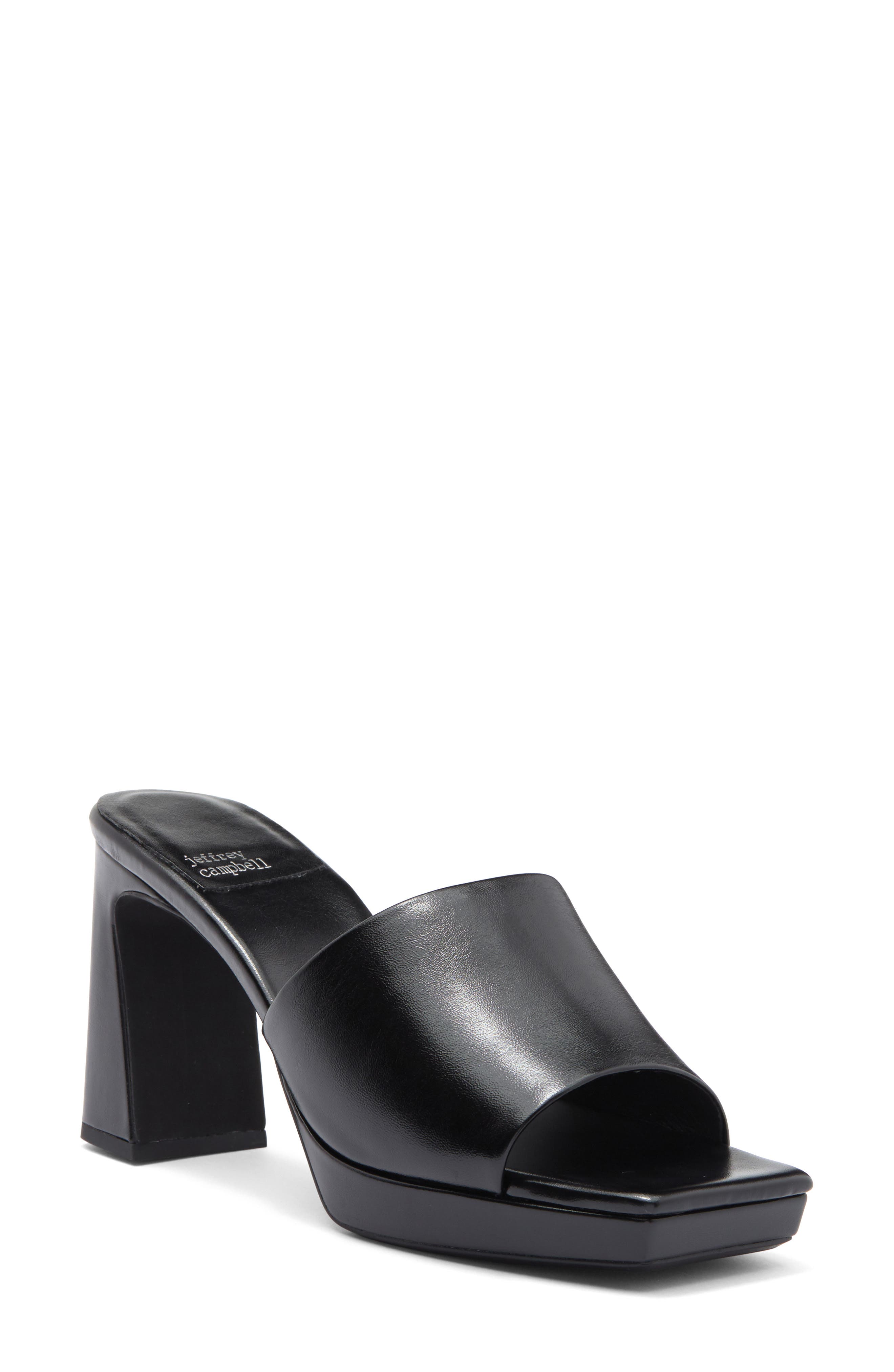 Jeffrey Campbell Dress Code Sandal, Main, color, Black Wax