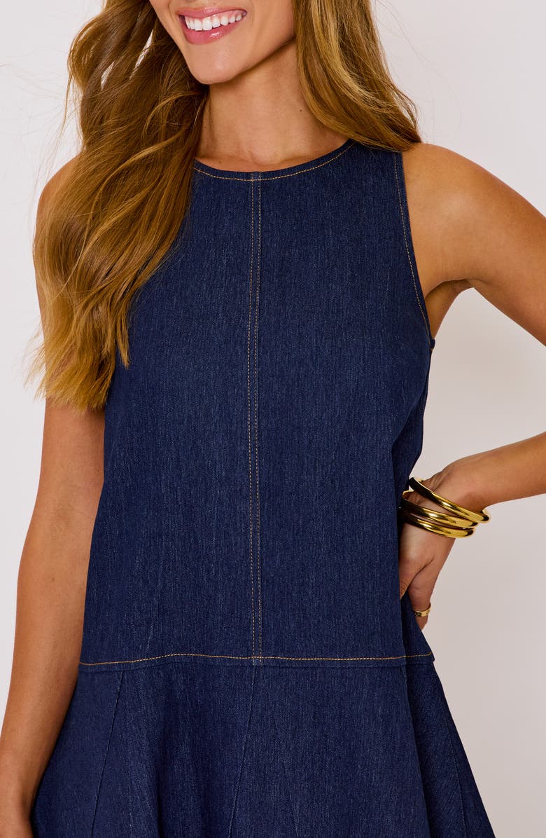 VICI Collection Olivia Denim Fit & Flare Minidress, Alternate, color, Dark Wash