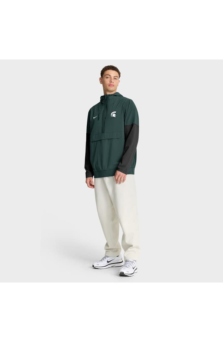 Nike Men's Nike Green Michigan State Spartans Anorak Half-Zip Hoodie Jacket, Alternate, color, Green