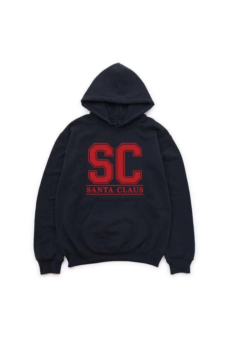 Santa Claus Initials Hoodie, Alternate, color, Midnight