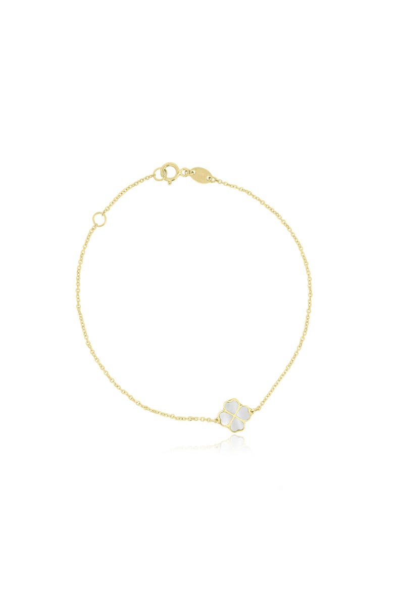 Mother of Pearl Lucky Clover Bracelet, Main, color, Mother of Pearl