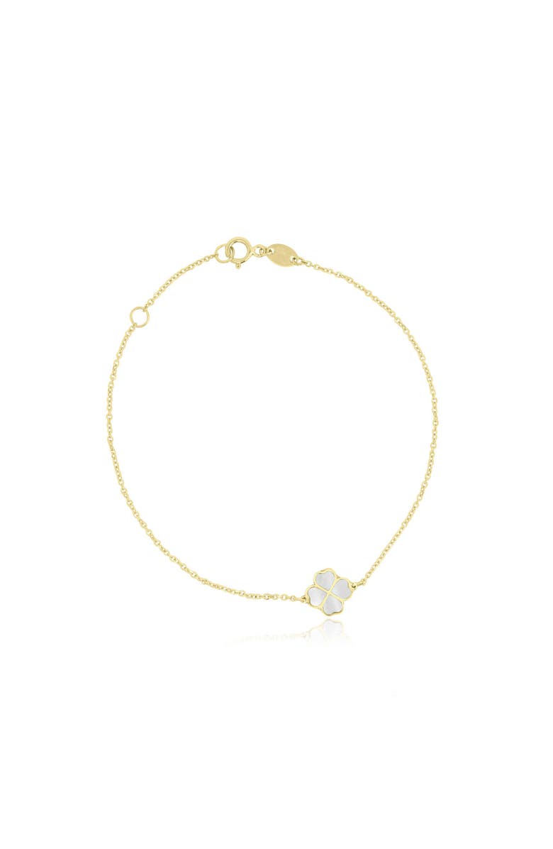 The Lovery Fine Jewelry Mother of Pearl Lucky Clover Bracelet, Main, color, Mother Of Pearl