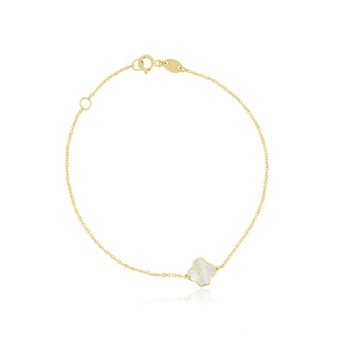 Mother of Pearl Lucky Clover Bracelet