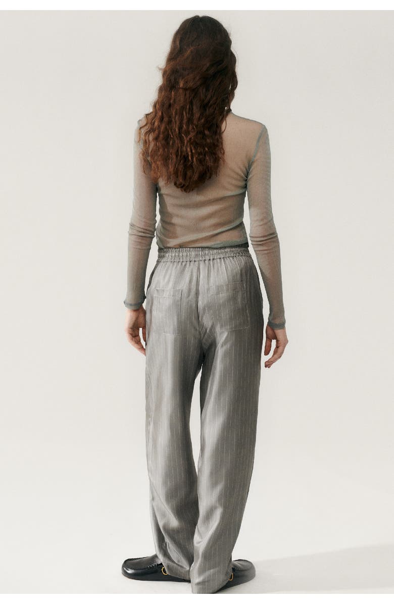 SILK LAUNDRY TWILL SLOUCH PANTS MOON PINSTRIPE, Alternate, color, Moon Pinstripe
