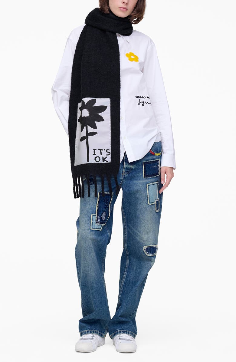 Marc Jacobs It's OK Wool, Alpaca & Mohair Blend Fringe Scarf, Main, color,