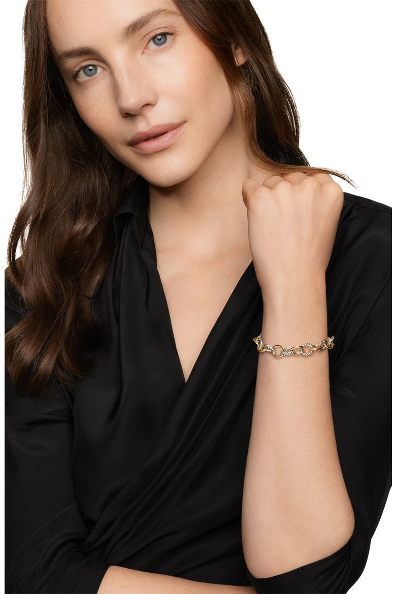 Oval Link Chain Bracelet in Sterling Silver & 18K Gold, 10mm, Alternate, color, TWO TONE
