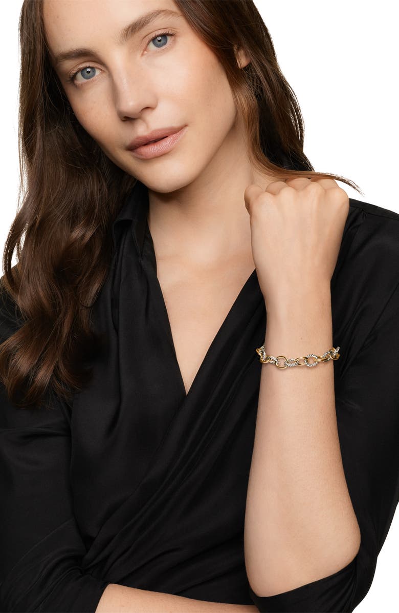 David Yurman Oval Link Chain Bracelet in Sterling Silver & 18K Gold, 10mm, Alternate, color, Two Tone