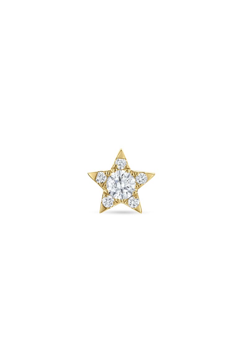Diamond Star Threaded Stud Earring, Alternate, color, YELLOW GOLD
