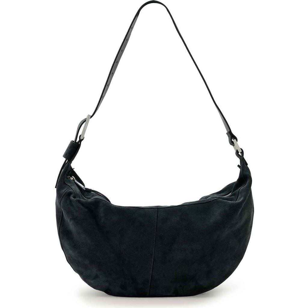 Allsaints Luna Suede Shoulder Bag In Blue