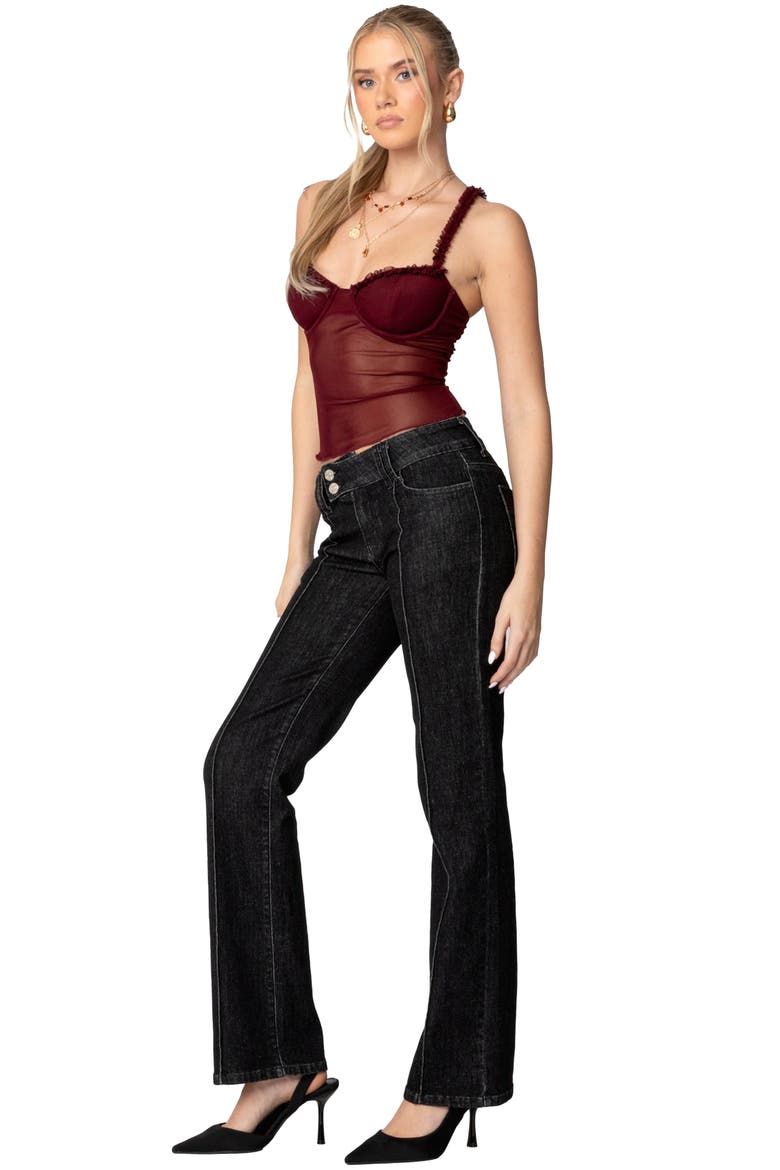 Mercy Sheer Mesh Bra Top, Alternate, color, BURGUNDY