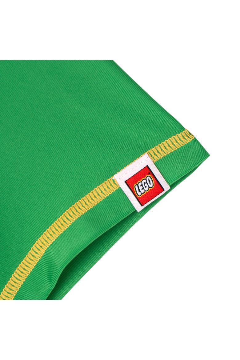 2-Piece Swimwear Rash Guard and Swim Trunks Set, Alternate, color, Ninjago Navy Green