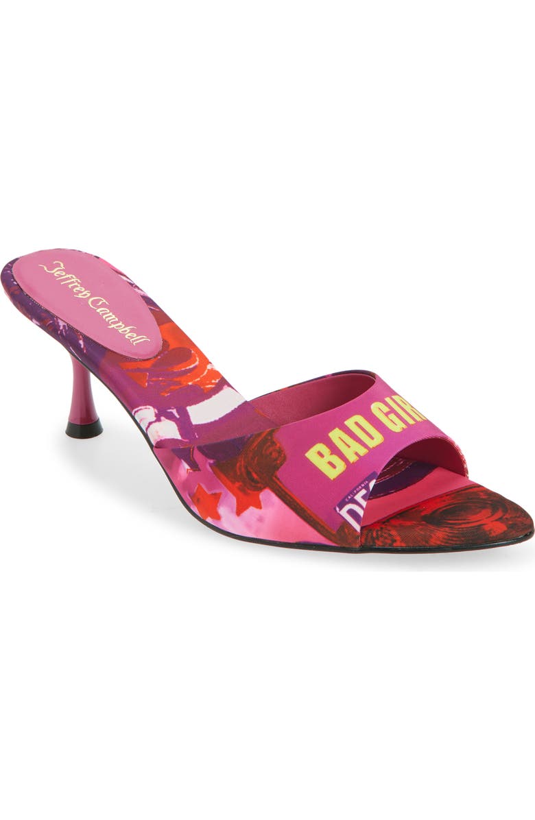 Jeffrey Campbell Spy-Kid Slide Sandal, Main, color, Fuchsia Bad Girl Combo