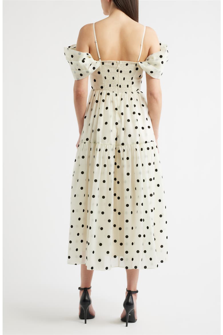 Catarina Off the Shoulder Maxi Dress, Alternate, color, CREAM BLACK