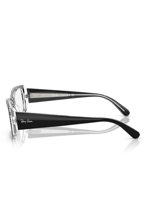 Ray Ban Ray-ban 52mm Square Optical Glasses In Transparent Grey