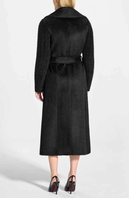 Sentaler Shawl Collar Alpaca Blend Wrap Coat In Black
